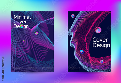 Minimum coverage of a vector. Cover design. Set of modern abstract musical backgrounds. Sound flyer for creating a fashionable cover, banner, poster, booklet...