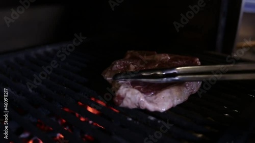 beef steak is fried in a oven