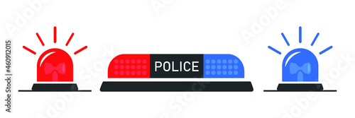 Police siren car icon. Light flashers symbol concept. Siren rescue or ambulance light. Vector illustration on white background