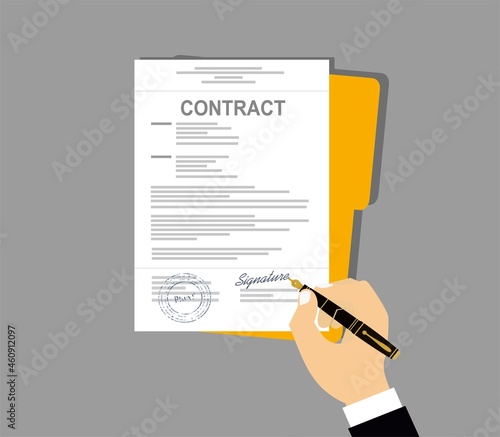 Contract agreement flat business illustration vector