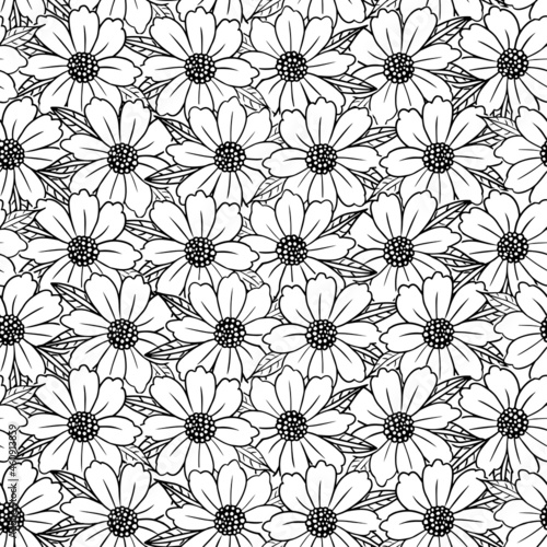 Flowers Seamless Pattern for party, anniversary, birthday. Design for banner, poster, card, invitation and scrapbook