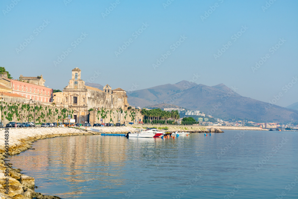 Fototapeta premium Morning walk in old part of Gaeta, ancient Italian city in province Latina