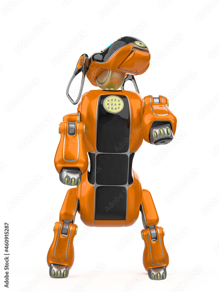 cyber dog cartoon standing up front view cyber dog cartoon standing up front view