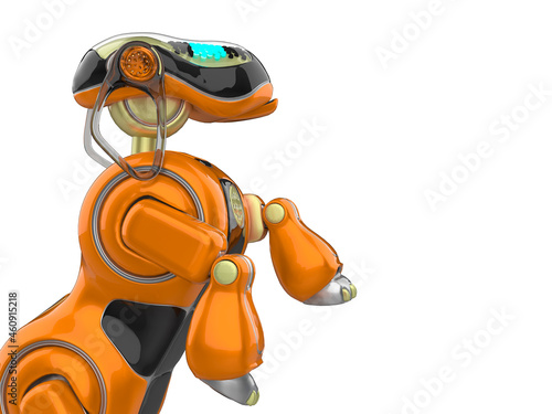 cyber dog cartoon standing up side view