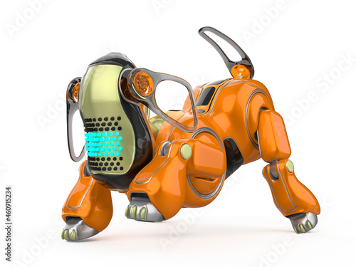 cyber dog cartoon trying to dig