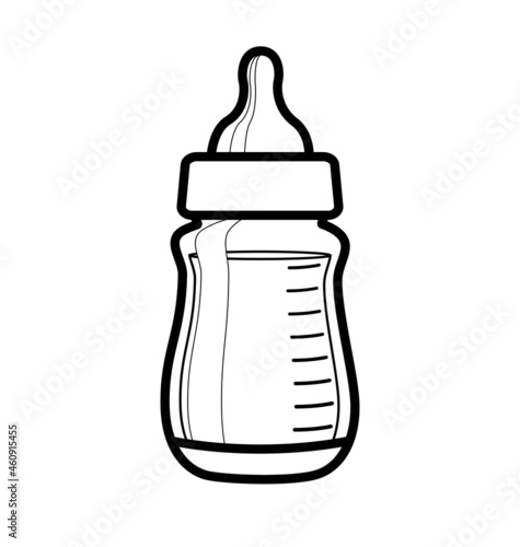 baby bottle with teat smple line drawing