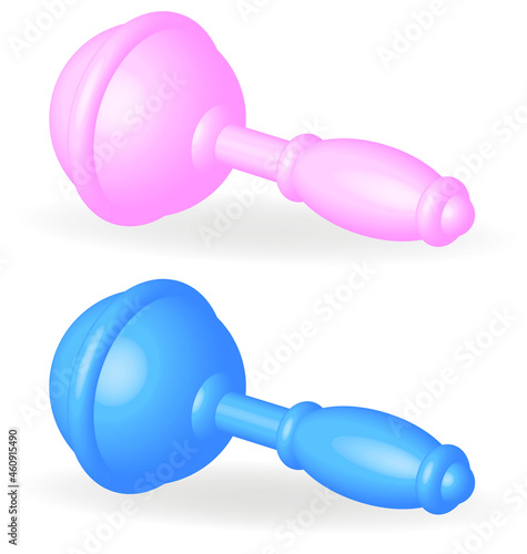 baby rattle toys blue and pink