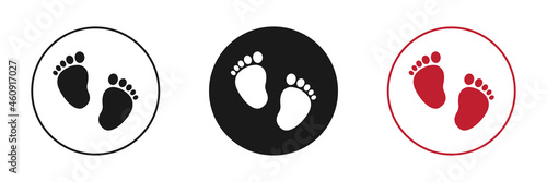 Set of web icons for feet flat design.