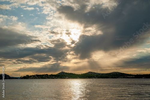 View on island Pasman in Croatia during beauty sunset from Zadar City.