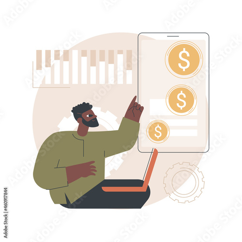 Transactional marketing abstract concept vector illustration. Sales oriented strategy, maximize volume of individual sales, short-term customer relationship, distribution chain abstract metaphor.