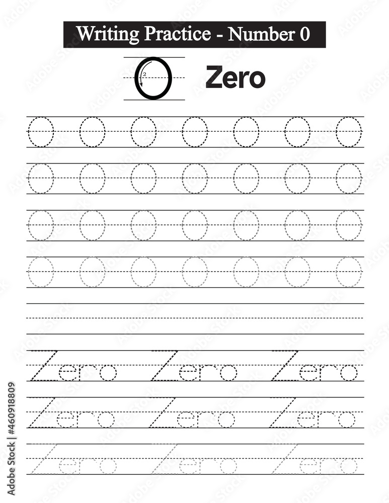 Numbers tracing worksheet. 0-100 writing pages. Handwriting exercise ...