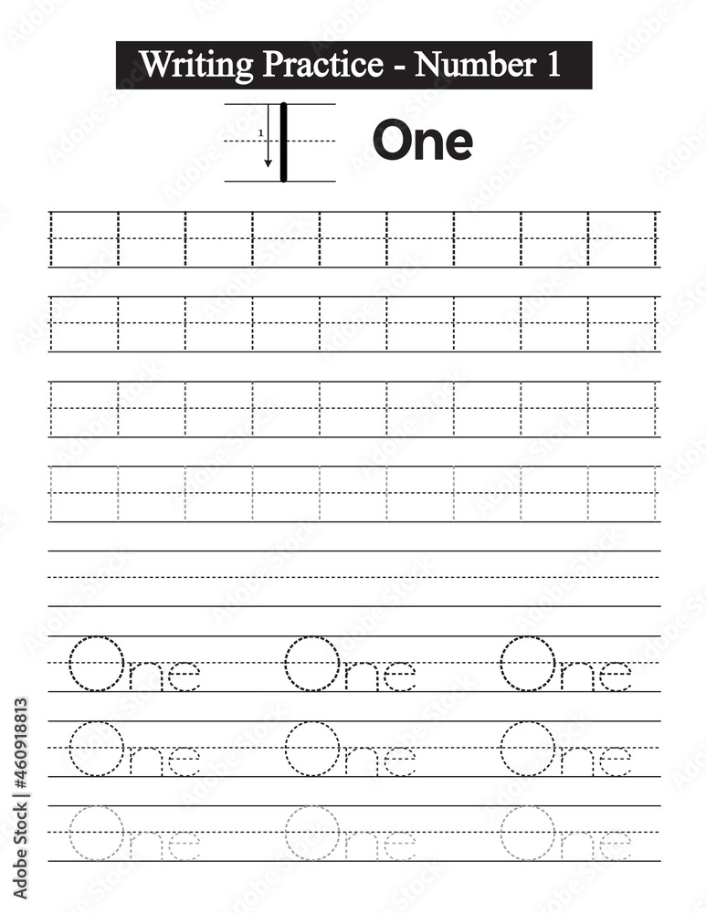Numbers tracing worksheet. 0-100 writing pages. Handwriting exercise ...