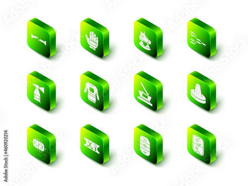 Set Hockey glove, Skates, Championship tournament bracket, Mallet for playing air hockey, Air table, Ice cup champion, rink and sports ticket icon. Vector