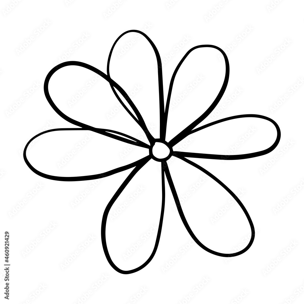 Cute doodle cartoon Daisy flower isolated on white background. Chamomile icon. Cute doodle cartoon Daisy flower isolated on white background. Chamomile icon.