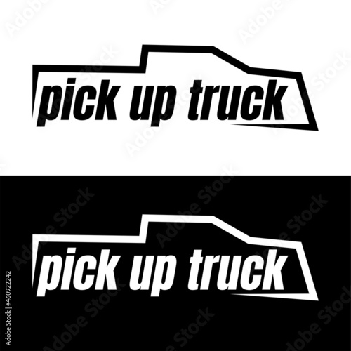 pick up truck logo design vector