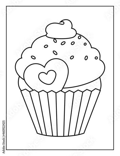 Dessert Coloring Book Pages for Kids. Coloring book for children. Dessert.