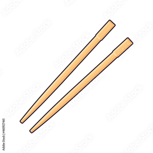 Disposable chopsticks isolated cartoon vector