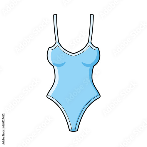 Blue one piece swimsuit isolated cartoon vector