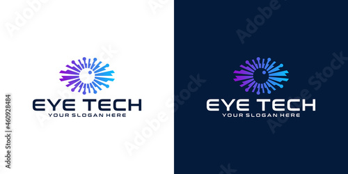 eye technology logo design inspiration and business card template