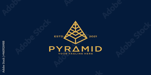 pyramid design inspiration with line style and business card template