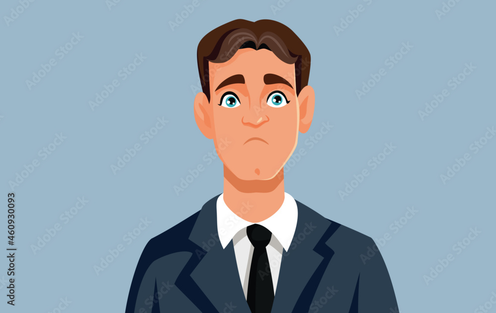 Desperate and Upset Businessman Vector Cartoon Illustration Desperate and Upset Businessman Vector Cartoon Illustration
