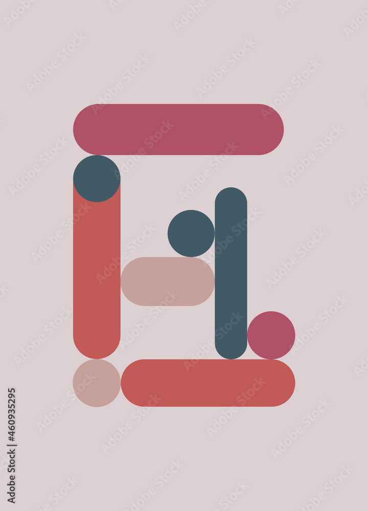 Abstract simple pink, purple, light shapes background