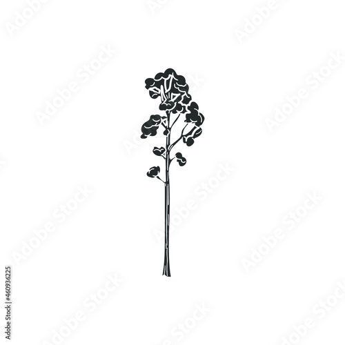 Tree Icon Silhouette Illustration. Forest Vector Graphic Pictogram Symbol Clip Art. Doodle Sketch Black Sign.