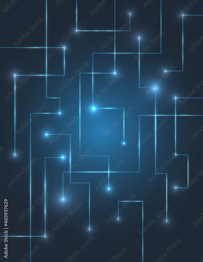 abstract, technology, light, geometric, network, line, digital, blue, dark blue gradient wallpaper background