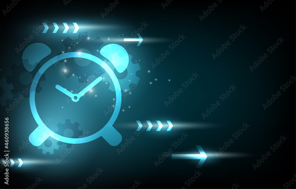 Vector technology clock time speed concept Vector technology clock time speed concept