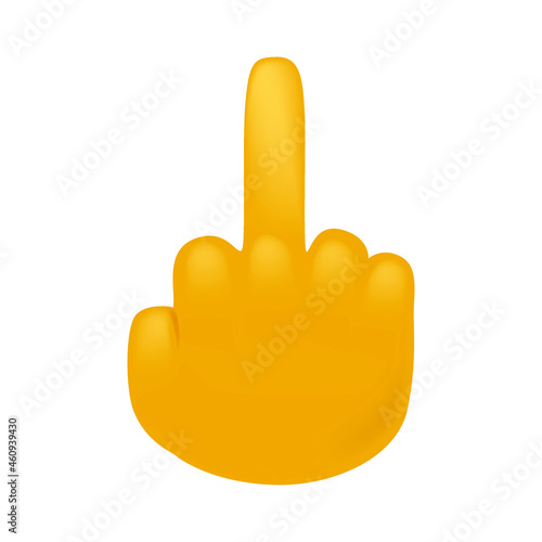 Middle Finger Hand Emoji Icon Illustration Sign. Human Gesture Vector Symbol Emoticon Design Vector Clip Art.