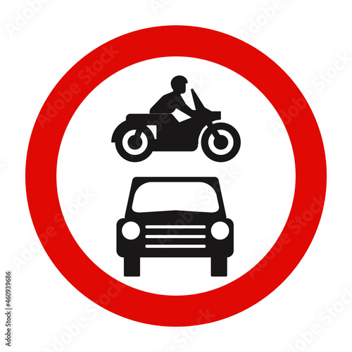 No motor vehicles sign vector. EPS10
