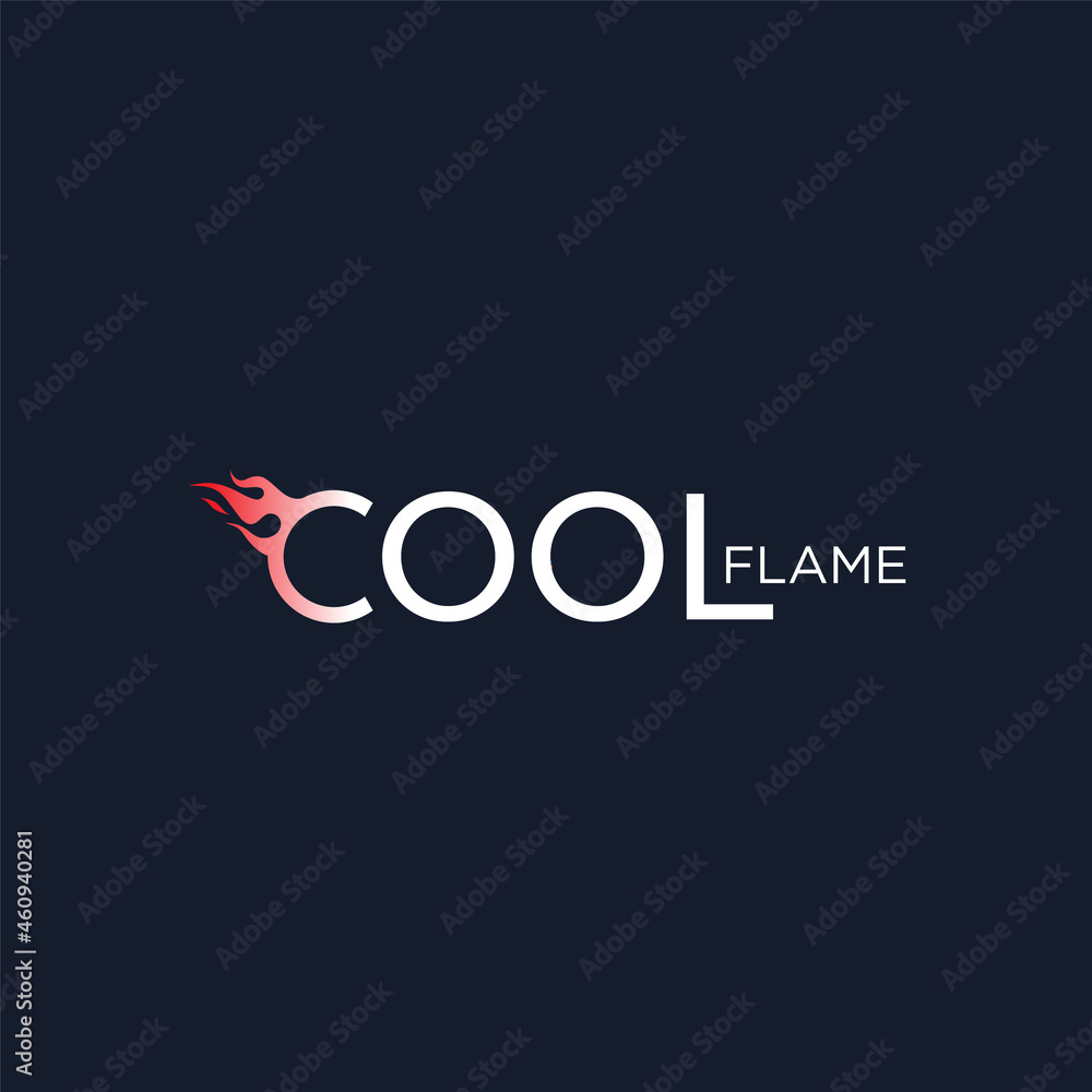 Cool flame. Logo template.
