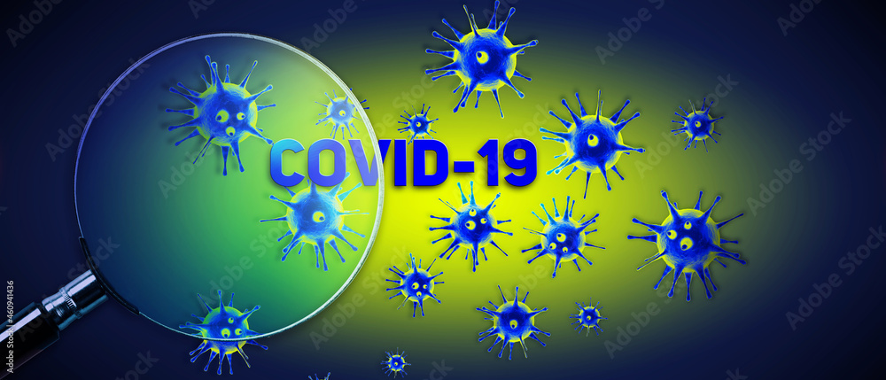 Microscopic view of corona virus cells. 3D illustration Microscopic view of corona virus cells. 3D illustration
