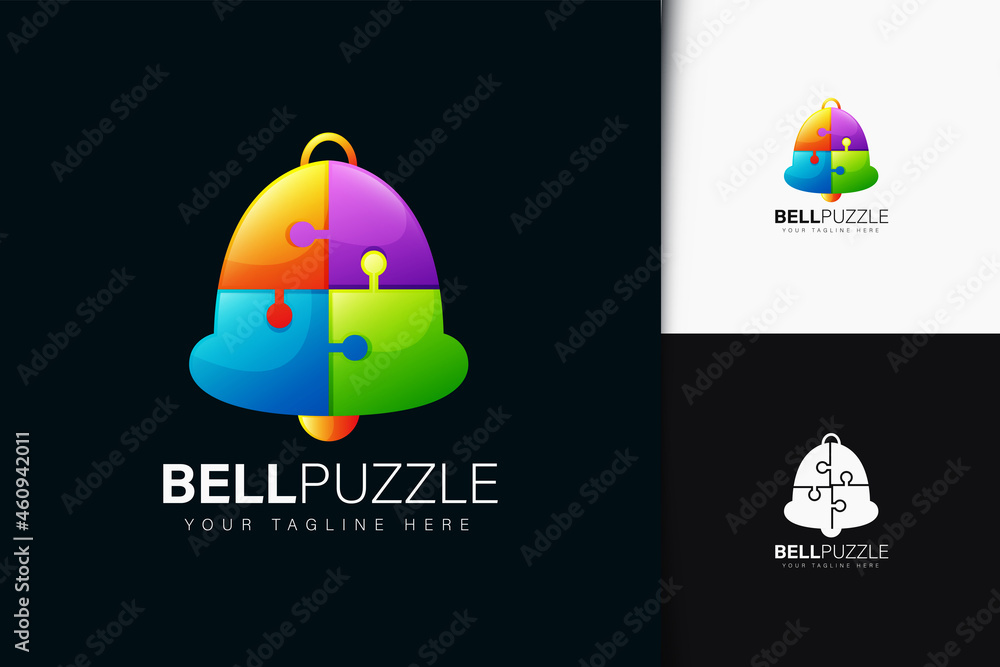 Bell puzzle logo design with gradient Bell puzzle logo design with gradient