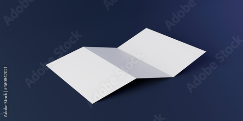 Ilustración 3d de tríptico para diseño de mockup, papelería para marca