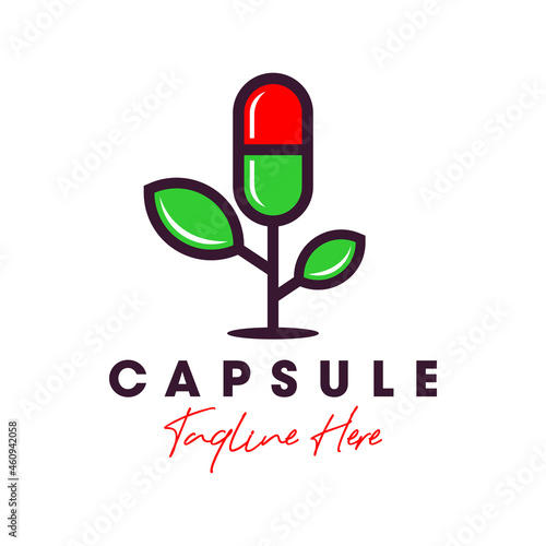 capsule medicine tree inspiration illustration logo