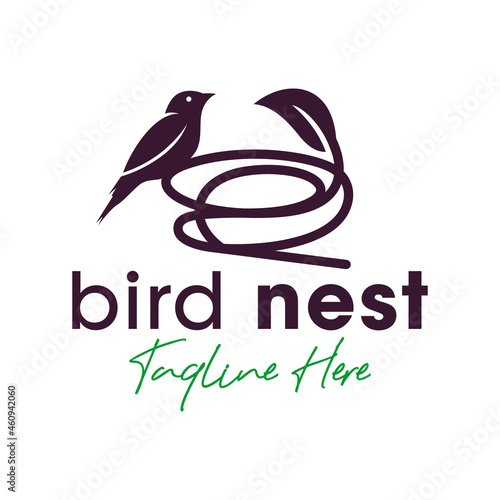 bird nest inspiration illustration logo design