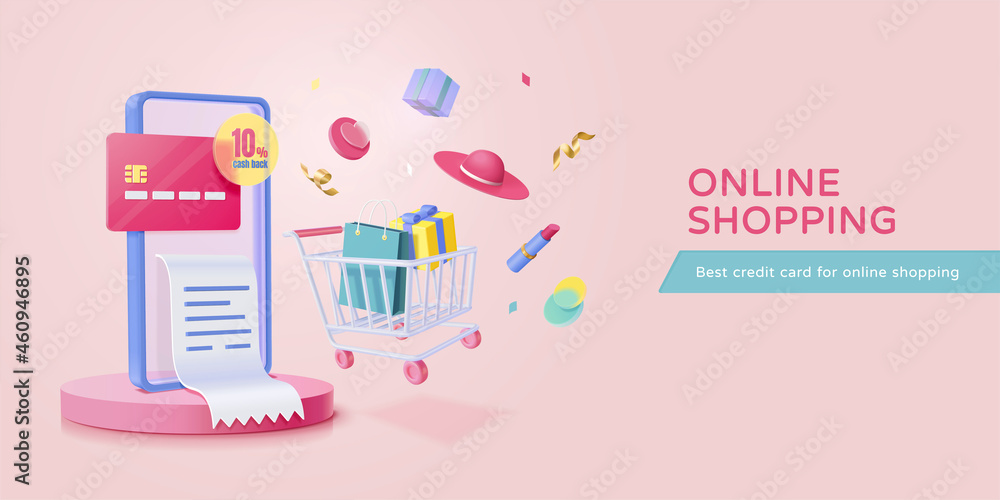 Fototapeta premium 3D credit card reward template