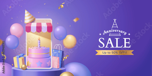 3d online store sale banner