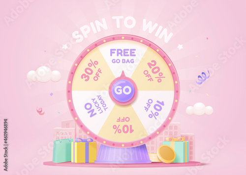 3d fortune spinning wheel template photo