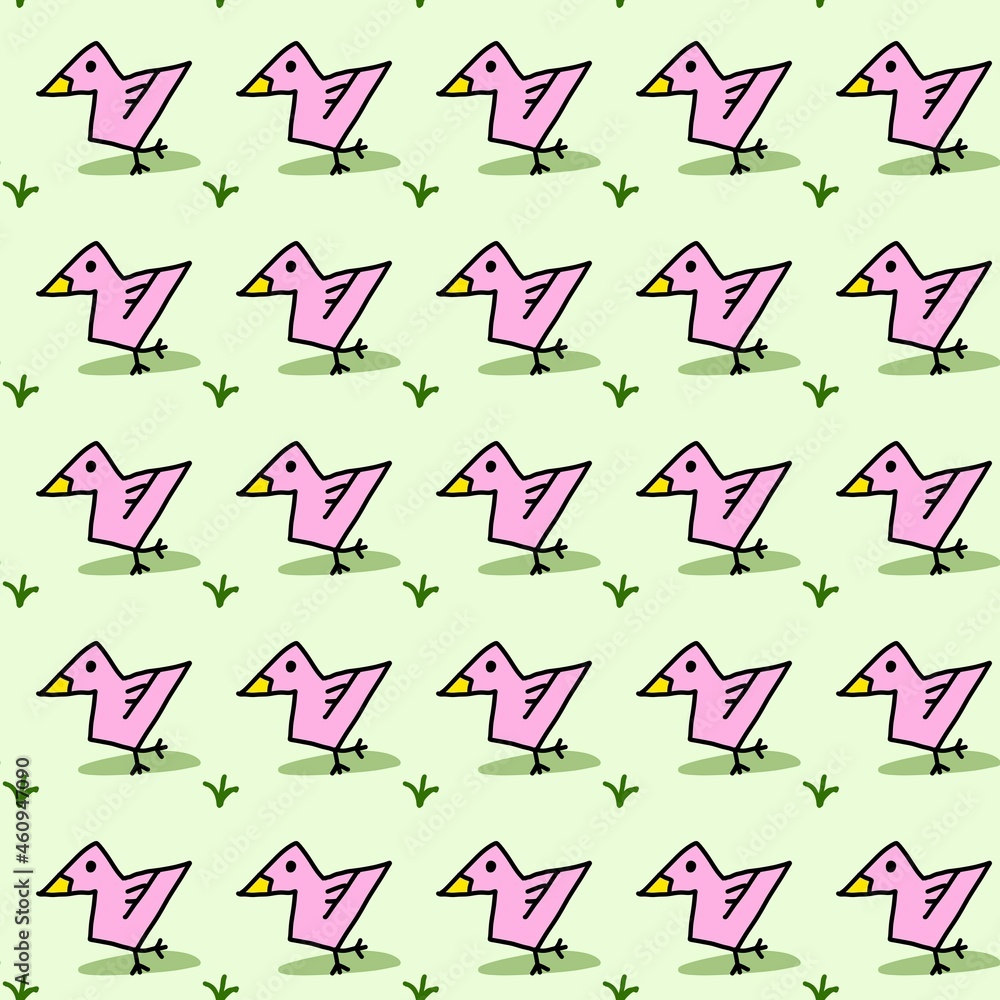 seamless pattern of cute bird cartoon seamless pattern of cute bird cartoon