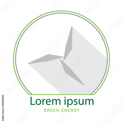 Wind energy logo. Green energy concept. Wind turbine flat design symbol. Vector and illustration design.