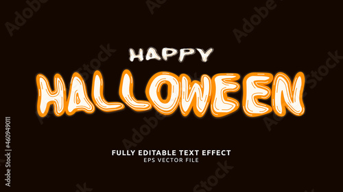 Happy Halloween Editable Text Effect with Glow Orange Color