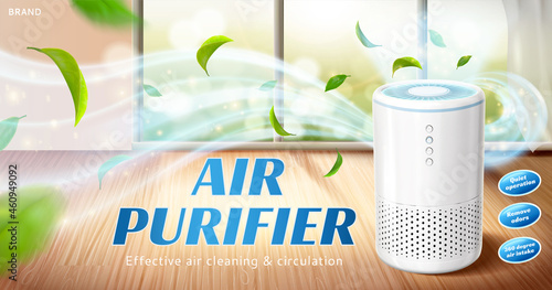 Home air purifier ad photo