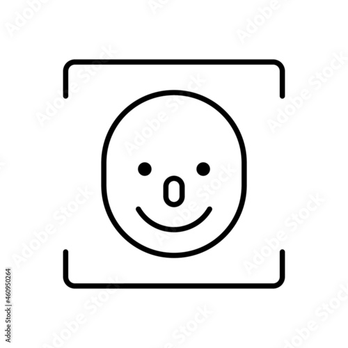 face recognition line icon vector design, editable stroke line icon