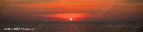 Panoramic view of the bay at sunset.