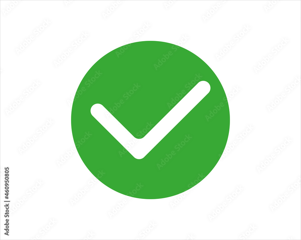 Check box list icon, green check mark with round shape , vector Check box list icon, green check mark with round shape , vector