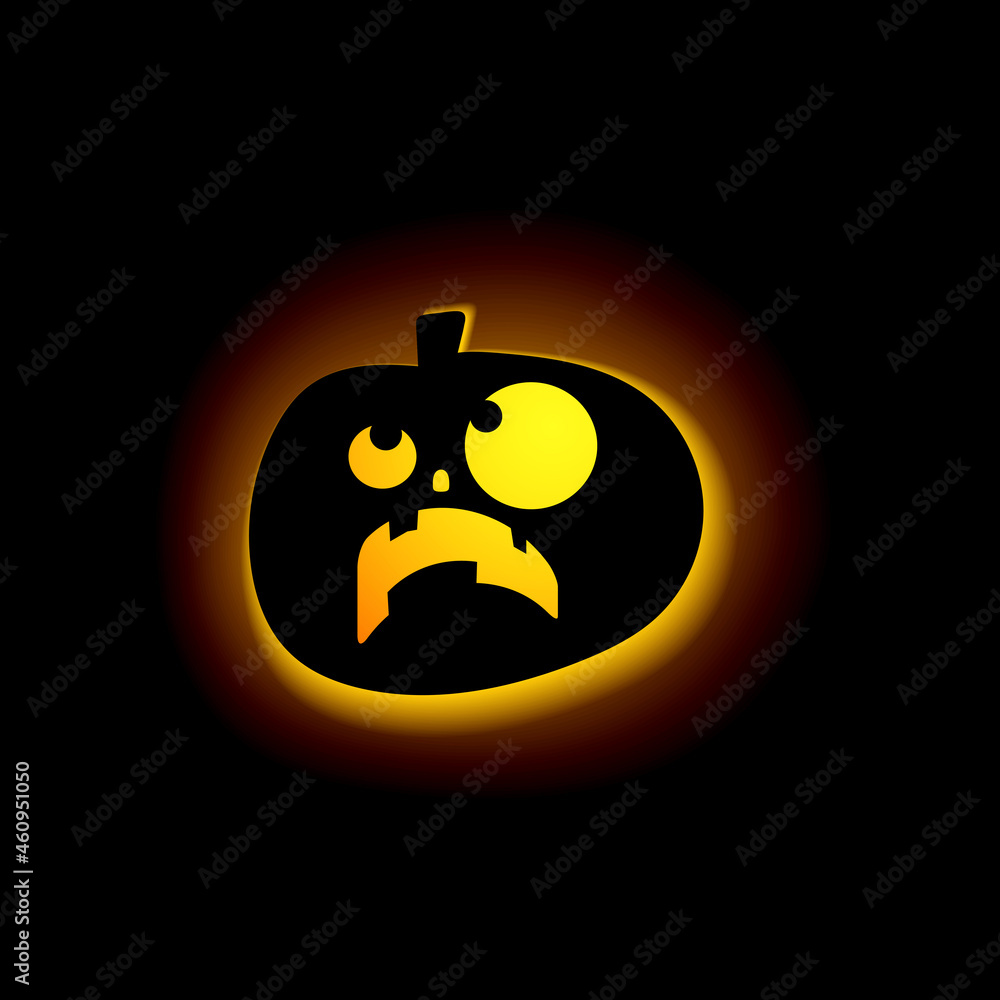 Glowing halloween pumpkins. Scary and funny faces. Cute Pumpkin or ghost. Vector autumn holidays illustration Glowing halloween pumpkins. Scary and funny faces. Cute Pumpkin or ghost. Vector autumn holidays illustration