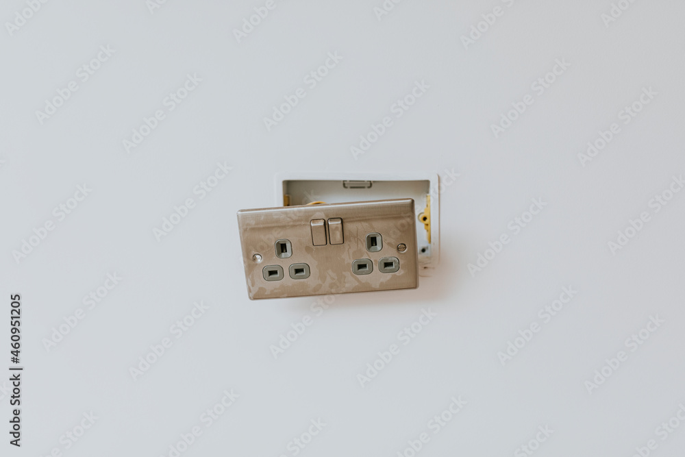Broken power outlet on the wall Broken power outlet on the wall