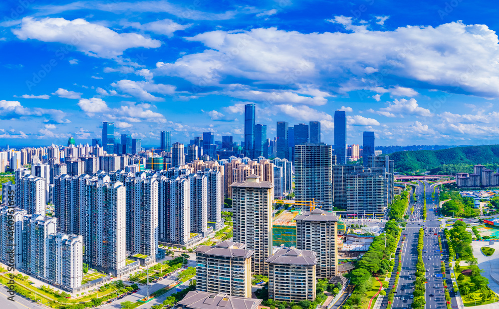 Urban scenery of CBD in Nanning, Guangxi, China